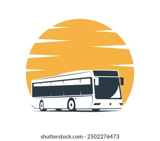 Concept illustration of a logo with a bus. Vector illustration.