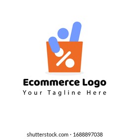 Concept Illustration Logo for E commerce, store, mall, discount, button, icon and many more. Percent concept