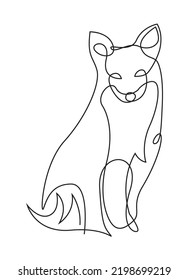 the concept of illustration of one fox line