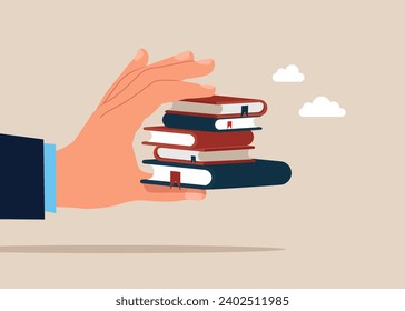 Concept illustration of online courses, distance studying, self education, digital library. Flat vector illustration