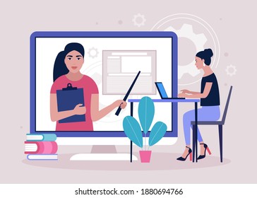 Concept Illustration Online Learning Day Video Stock Vector (Royalty ...