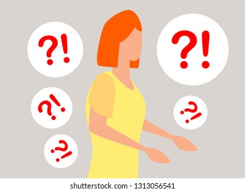concept illustration of people frequently asked questions, waiting to be answered, answer to the metaphor of the question
