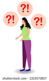 concept illustration of people frequently asked questions, waiting to be answered, around the exclamation mark, answer to the metaphor of the question