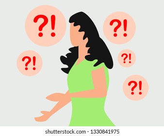 concept illustration of people frequently asked questions, waiting to be answered, around the exclamation mark, answer to the metaphor of the question