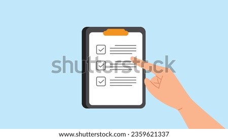 concept illustration pointing hands checkbox