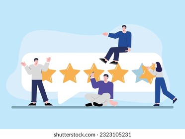 concept illustration rating apps 5 stars