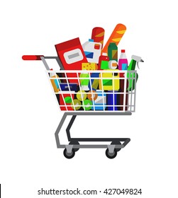 Concept illustration for Shop, supermarket cart