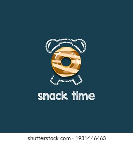 Concept illustration of Snack time. isolated on a blue background