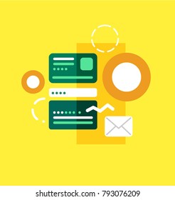 Concept illustration of social connection, chatting, network, messages, lines, map. Vector, illustration