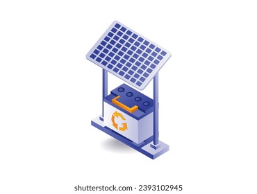 Concept illustration of solar panel electric energy storage battery 1