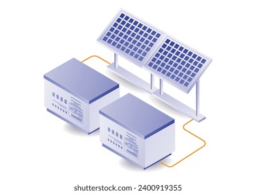 Ilustración conceptual de la batería de almacenamiento de energía del panel solar