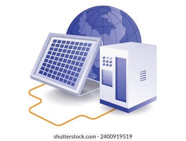 Concept illustration of solar panel energy storage battery 1