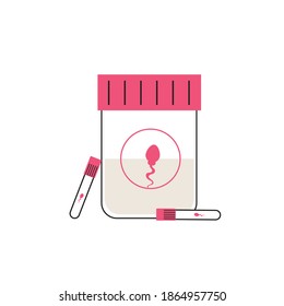 Ilustración conceptual del donante de esperma. Proceso de inseminación artificial.