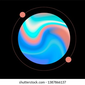Concept illustration of subatomic particles. Science nanotechnology minimal vector illustration.