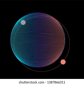 Concept illustration of subatomic particles. Science nanotechnology minimal vector illustration.