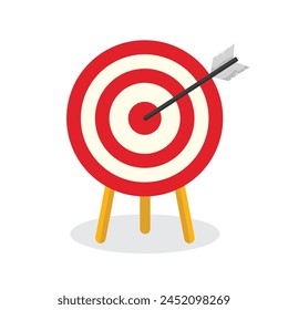 concept illustration of target, goal, success, targeted investment, flat style vector illustration