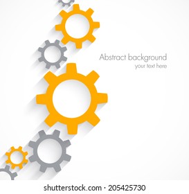 Concept illustration for teamwork design with gears in orange and gray color