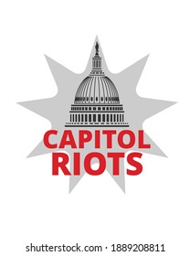 Concept Illustration Of USA Capitol Riots Icon