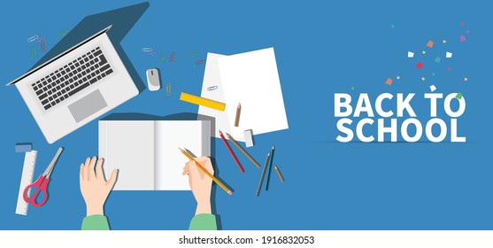 Concept illustration vector of back to school.