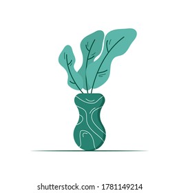 Ilustración conceptual de diseño gráfico vectorial de una planta verde. diseño plano de estilo relleno. Elementos de diseño de vectores. Ideal para tu negocio, web, aplicación móvil, etc.