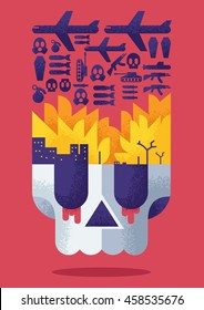 Ilustración de concepto para la guerra. 