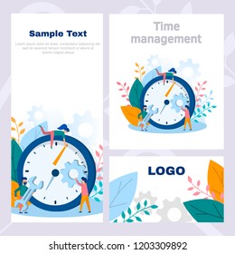 Concept illustrations of time management, teamwork, business concept, business planning, web design, web page. Color flat vector design