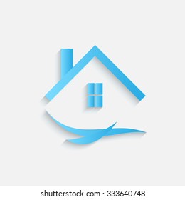 Concept image of an abstract house design isolated on a white background.