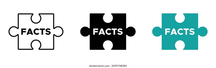 Concept image with FACTS word. Puzzle piece vector sign