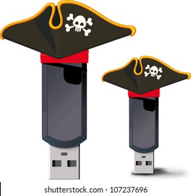 The concept of image A flash drive with pirated attributes, and possibly pirated content