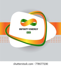Concept image infinity. Power modern professional logo. Template for eco, sun, efficiency business. Transport, ecological company use of natural resource. Vector illustration. Design energy logotype.
