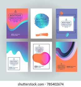 Concept image with text trendy and stylish. Elegant  decor emblem. Premium segment vintage logo. Design element for boutique clothing, accessories, jewelry and ornament. Vector illustration. 
