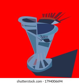 concept image of a vase on a red background