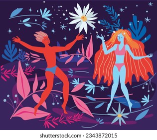 Concept for Immersion in the inner world or inner space, reflection of mental feelings and states, imagination metaphor 