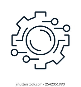 The concept of implementing systems for software automation of processes. Vector icon isolated on white background