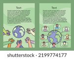 The concept of inclusion, diversity and equality. Multiethnic hands hold each other around the earth. Multinational people communicate with each other around the world