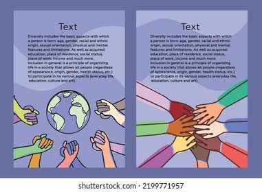 The concept of inclusion, diversity and equality. Multiethnic hands holding each other