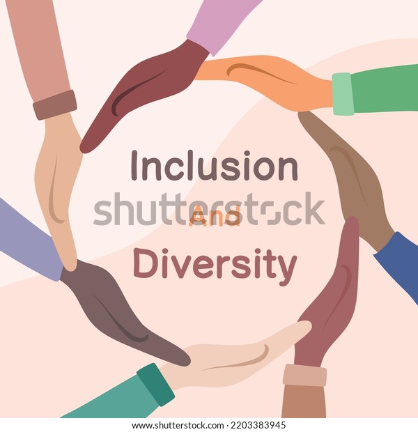 Concept Inclusion Equality Diversity Diverse Hands Stock Vector ...