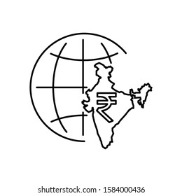 Concept of Indian economy and financial growth. Flat illustration. Isolated. 