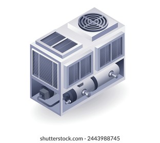 Konzept Industrie-HVAC-Gebläse-System isometrische 3D-Illustration