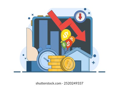 The concept of inflation in economics. Goods and services become more expensive. Food prices rise. Loss of purchasing power, rising consumer prices, currency depreciation, financial crisis.