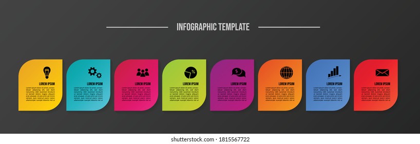 Concept of infograph with business icons. Timeline. Vector