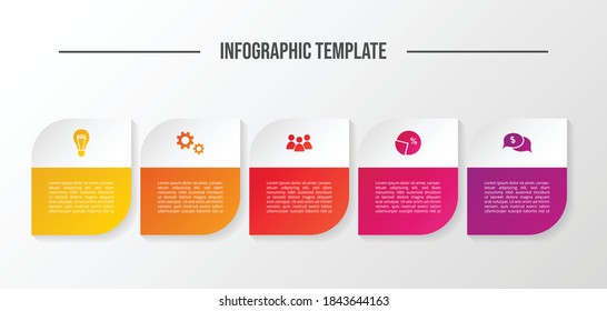 Concept of infograph with business icons. Timeline. Vector