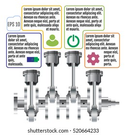 The concept infographic based on the crankshaft. repair Infographics. Vector illustration