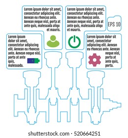 The concept infographic based on the crankshaft. repair Infographics. Vector illustration