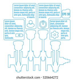 The concept infographic based on the crankshaft. repair Infographics. Vector illustration