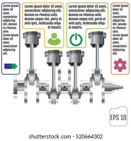 The concept infographic based on the crankshaft. repair Infographics. Vector illustration