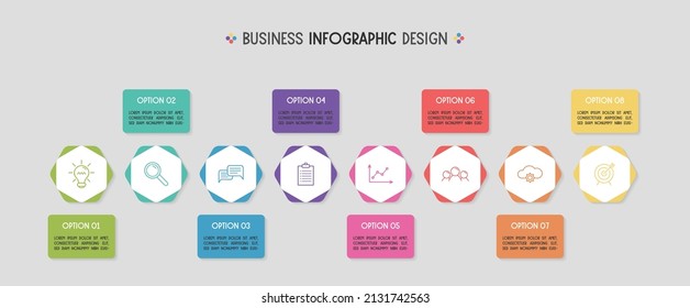 Concept of infographic with business icons. Vector