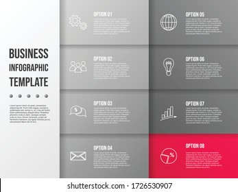 Concept of infographic layout. Diagram with business icons. Vector