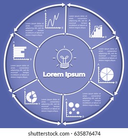 Concept infographics or processes for a business plan or marketing