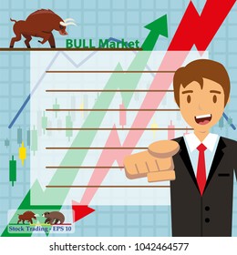 Concept of inforgraphic trading stock market - vector illustration Eps 10.